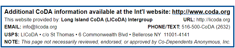 LICoDA = Long Island CoDA